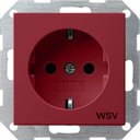 Gira System55 044902 Розетка SCHUKO с заземляющим контактом (16 А, маркировка, под рамку, скрытая установка, красная глянцевая)