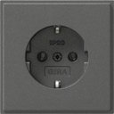 Gira TX_44 018867 Розетка SCHUKO с заземляющим контактом (16 А, под рамку, скрытая установка, антрацит)