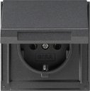 Gira TX_44 045467 Розетка SCHUKO с заземляющим контактом (16 А, под рамку, крышка, скрытая установка, антрацит)