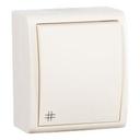 Simon 15 Aqua 1594254-031 Выключатель одноклавишный проходной с трех мест (подсветка, 10 А, IP54, в сборе, открытая установка, слоновая кость)