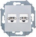 Simon Simon 15 1591589-033 Розетка телефонная (2хRJ11, под рамку, скрытая установка, алюминий)
