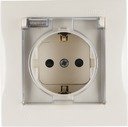 Simon Simon 15 1590450-031 Розетка одиночная (16 А, з/к, шторки, крышка, в сборе, скрытая установка, слоновая кость)