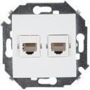 Simon Simon 15 1591593-030 Розетка компьютерная (2хRJ45, под рамку, скрытая установка, белая)