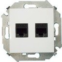 Simon Simon 15 1591552-030 Розетка компьютерная (2хRJ45, cat.5e, AMP, под рамку, скрытая установка, белая)