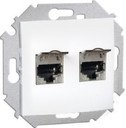 Simon Simon 15 1591564-030 Розетка компьютерная (2хRJ45, cat.6a, AMP, FTP, под рамку, скрытая установка, белая)