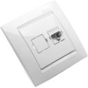 Simon Simon 15 1590480-030 Розетка телефонная (RJ11, в сборе, скрытая установка, белая)