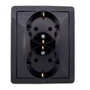 Simon Simon 15 1590451-038 Розетка двойная (16 А, з/к, шторки, в сборе, скрытая установка, графит)