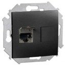 Simon Simon 15 1591563-038 Розетка компьютерная (RJ45, cat.6a, AMP, FTP, под рамку, скрытая установка, графит)