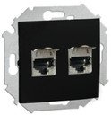 Simon Simon 15 1591564-038 Розетка компьютерная (2хRJ45, cat.6a, AMP, FTP, под рамку, скрытая установка, графит)