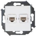 Simon Simon 15 1591552-031 Розетка компьютерная (2хRJ45, cat.5e, AMP, под рамку, скрытая установка, слоновая кость)