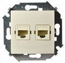 Simon Simon 15 1591564-031 Розетка компьютерная (2хRJ45, cat.6a, AMP, FTP, под рамку, скрытая установка, слоновая кость)
