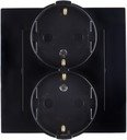 Simon Simon 15 1590459-032 Розетка двойная (16 А, з/к, в сборе, скрытая установка, черный глянец)