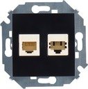 Simon Simon 15 1591590-032 Розетка информационная (RJ45+RJ11, под рамку, скрытая установка, черный глянец)
