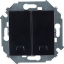 Simon Simon 15 1591392-032 Выключатель двухклавишный (16 А, подсветка, под рамку, скрытая установка, черный глянец)