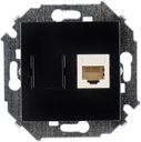 Simon Simon 15 1591551-032 Розетка компьютерная (RJ45, cat.5e, AMP, под рамку, скрытая установка, черный глянец)