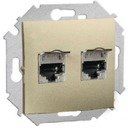 Simon Simon 15 1591564-034 Розетка компьютерная (2хRJ45, cat.6a, AMP, FTP, под рамку, скрытая установка, шампань)