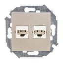 Simon Simon 15 1591589-034 Розетка телефонная (2хRJ11, под рамку, скрытая установка, шампань)