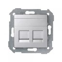 Simon 82 Detail 82006-93 Розетка информационная (2хRJ45, под рамку, скрытая установка, алюминий)
