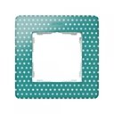Simon 82 Detail Imagine 8200610-212 Рамка 1-постовая (аквамарин в белый горошек/белый)