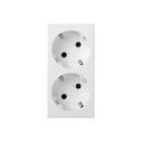 Simon 500 Cima 50000472-030 Розетка двойная (зажим+винт., 16 А, з/к, шторки, под рамку, скрытая установка, белая)