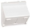 Simon Connect KB80-9 Крышка розетки информационной (2хRJ45, наклонная, шторки, белая)