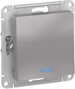 Schneider Electric AtlasDesign ATN000313 Выключатель одноклавишный (10 А, под рамку, подсветка, скрытая установка, алюминий)