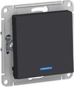 Schneider Electric AtlasDesign ATN001013 Выключатель одноклавишный (10 А, под рамку, подсветка, скрытая установка, карбон)