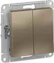Schneider Electric AtlasDesign ATN000551 Выключатель двухклавишный (10 А, под рамку, скрытая установка, шампань)