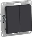 Schneider Electric AtlasDesign ATN001051 Выключатель двухклавишный (10 А, под рамку, скрытая установка, карбон)