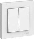 Schneider Electric AtlasDesign ATN000152 Выключатель двухклавишный (10 А, в сборе, скрытая установка, белый)