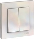 Schneider Electric AtlasDesign ATN000452 Выключатель двухклавишный (10 А, в сборе, скрытая установка, жемчуг)