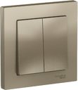 Schneider Electric AtlasDesign ATN000552 Выключатель двухклавишный (10 А, в сборе, скрытая установка, шампань)