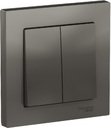 Schneider Electric AtlasDesign ATN000952 Выключатель двухклавишный (10 А, в сборе, скрытая установка, сталь)
