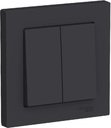 Schneider Electric AtlasDesign ATN001052 Выключатель двухклавишный (10 А, в сборе, скрытая установка, карбон)