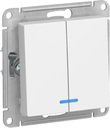 Schneider Electric AtlasDesign ATN000153 Выключатель двухклавишный (10 А, под рамку, подсветка, скрытая установка, белый)
