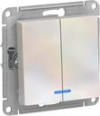 Schneider Electric AtlasDesign ATN000453 Выключатель двухклавишный (10 А, под рамку, подсветка, скрытая установка, жемчуг)