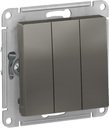 Schneider Electric AtlasDesign ATN000931 Выключатель трехклавишный (10 А, под рамку, скрытая установка, сталь)
