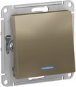 Schneider Electric AtlasDesign ATN000563 Переключатель одноклавишный (10 А, под рамку, подсветка, скрытая установка, шампань)