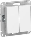 Schneider Electric AtlasDesign ATN000165 Переключатель двухклавишный (10 А, под рамку, скрытая установка, белый)