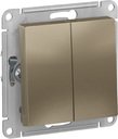 Schneider Electric AtlasDesign ATN000565 Переключатель двухклавишный (10 А, под рамку, скрытая установка, шампань)