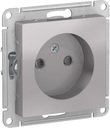 Schneider Electric AtlasDesign ATN000349 Розетка без заземляющего контакта (16 А, под рамку, шторки, скрытая установка, алюминий)