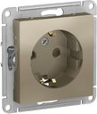 Schneider Electric AtlasDesign ATN000545 Розетка с заземляющим контактом (16 А, под рамку, шторки, скрытая установка, шампань)