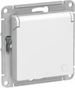 Schneider Electric AtlasDesign ATN000146 Розетка с заземляющим контактом (16 А, под рамку, шторки, крышка, скрытая установка, белая)
