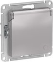 Schneider Electric AtlasDesign ATN000346 Розетка с заземляющим контактом (16 А, под рамку, шторки, крышка, скрытая установка, алюминий)