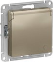 Schneider Electric AtlasDesign ATN000546 Розетка с заземляющим контактом (16 А, под рамку, шторки, крышка, скрытая установка, шампань)