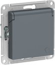 Schneider Electric AtlasDesign ATN000746 Розетка с заземляющим контактом (16 А, под рамку, шторки, крышка, скрытая установка, грифель)