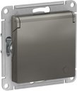Schneider Electric AtlasDesign ATN000946 Розетка с заземляющим контактом (16 А, под рамку, шторки, крышка, скрытая установка, сталь)