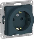 Schneider Electric AtlasDesign ATN000847 Розетка с заземляющим контактом (16 А, под рамку, шторки, выталкиватель, скрытая установка, изумруд)