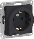 Schneider Electric AtlasDesign ATN001047 Розетка с заземляющим контактом (16 А, под рамку, шторки, выталкиватель, скрытая установка, карбон)