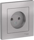 Schneider Electric AtlasDesign ATN000340 Розетка без заземляющего контакта (16 А, в сборе, скрытая установка, алюминий)